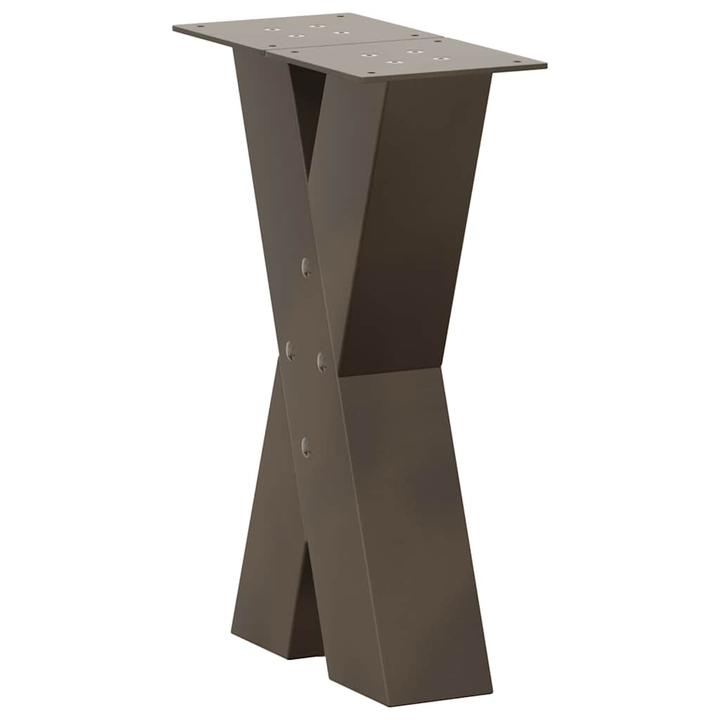 2 db X alakú natúr acél dohányzóasztal láb 28 x (42-43) cm