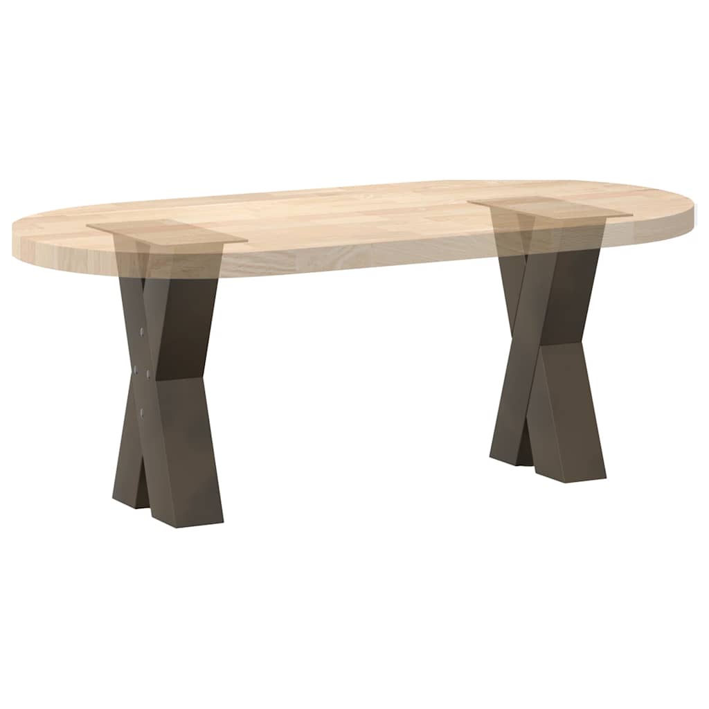 2 db X alakú natúr acél dohányzóasztal láb 28 x (42-43) cm