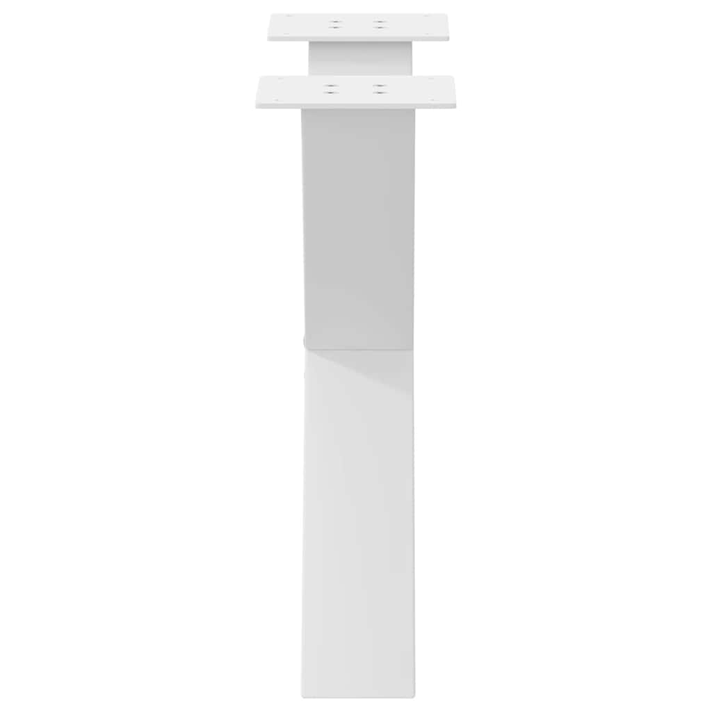 2 db fehér, X alakú acél dohányzóasztal láb 50 x (42-43) cm