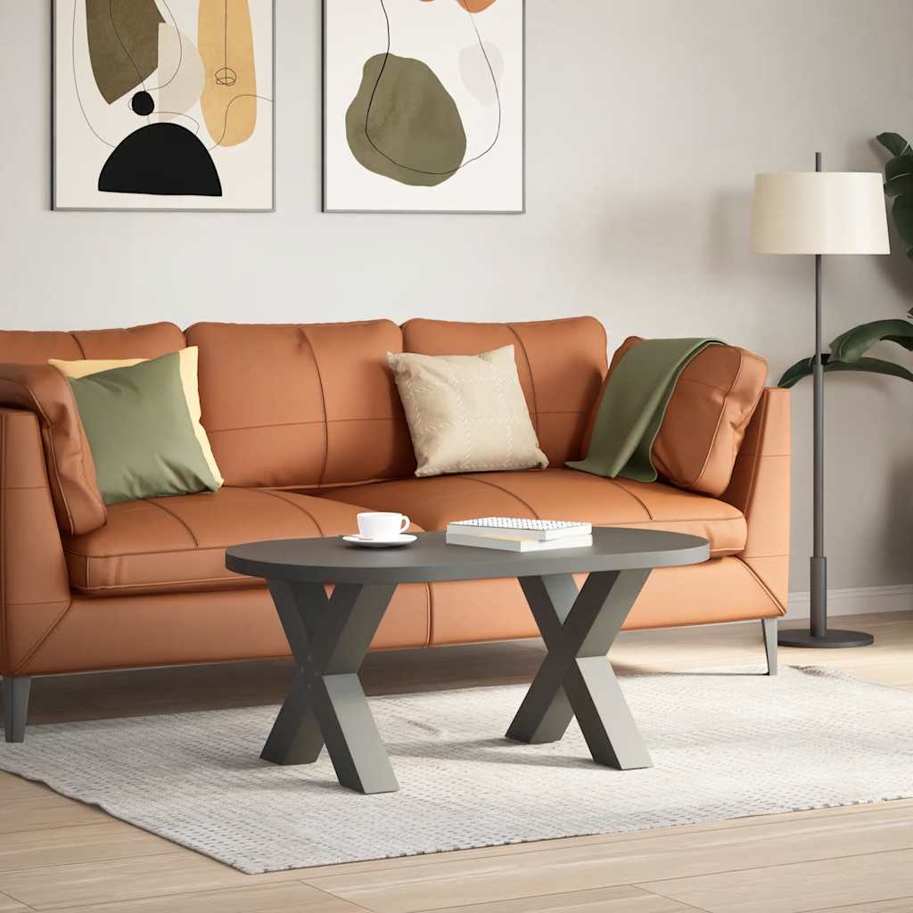 2 db antracitszürke X-alakú acél dohányzóasztal láb 50x(42-43) cm