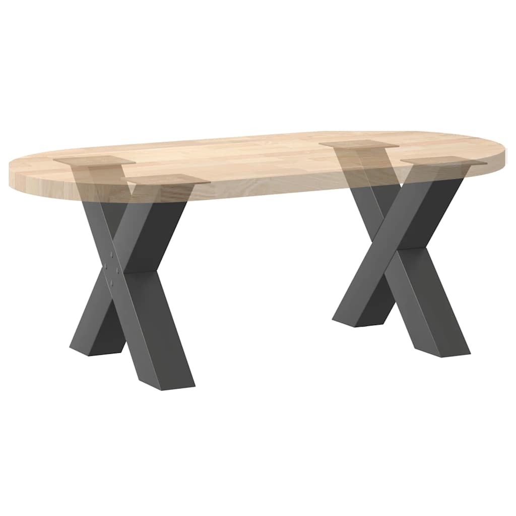 2 db antracitszürke X-alakú acél dohányzóasztal láb 50x(42-43) cm