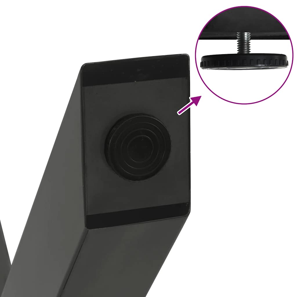 2 db antracitszürke X-alakú acél dohányzóasztal láb 50x(42-43) cm