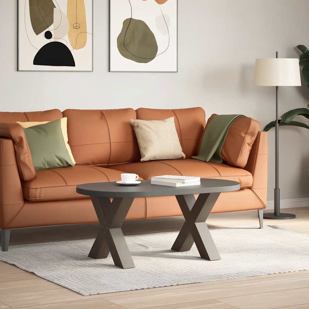 2 db X alakú natúr acél dohányzóasztal láb 50 x (42-43) cm