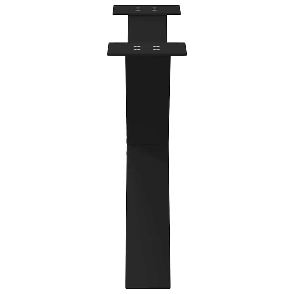 2 db fekete, X alakú acél dohányzóasztal láb 70 x (42-43) cm