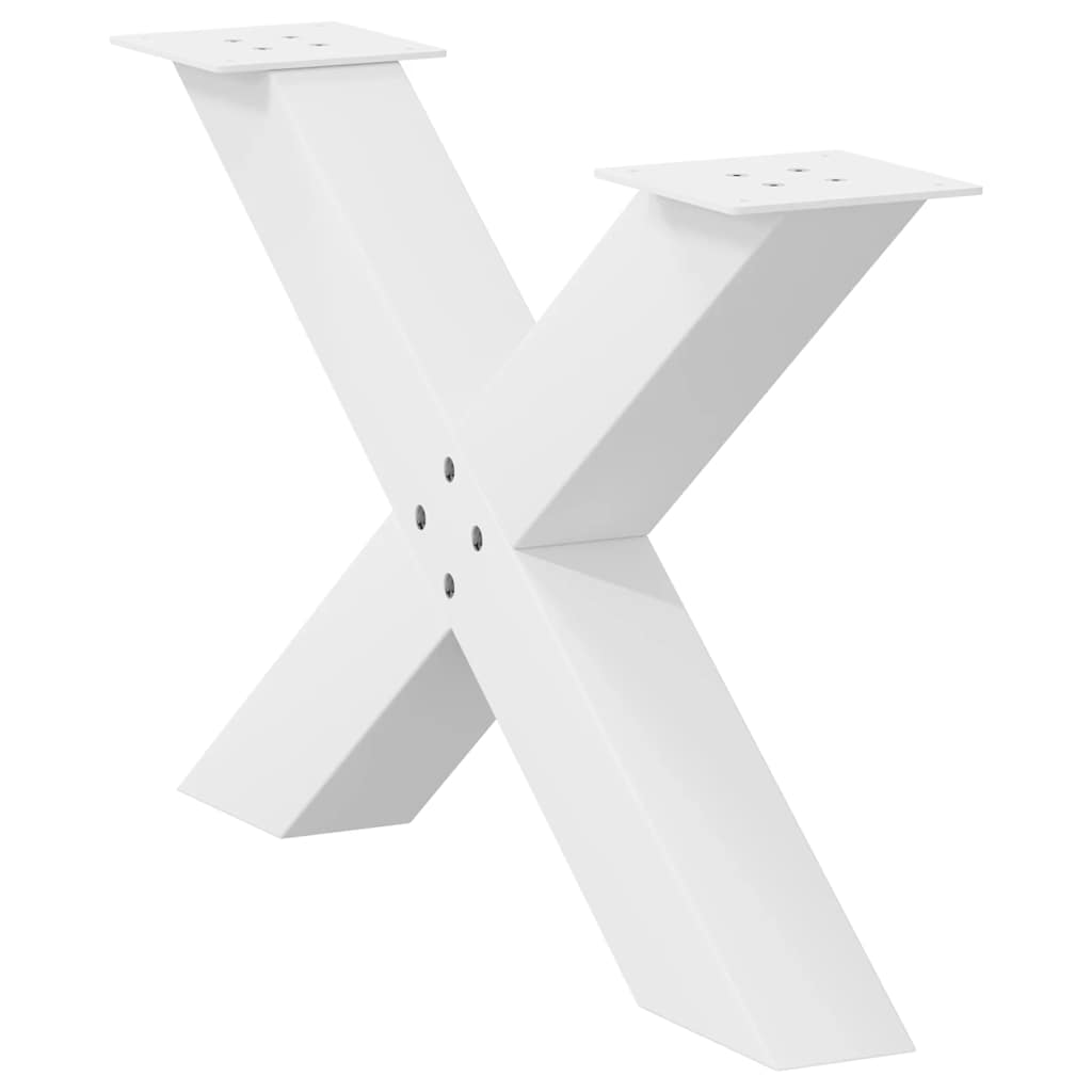 2 db fehér, X alakú dohányzóasztal láb 70 x (42-43) cm acél