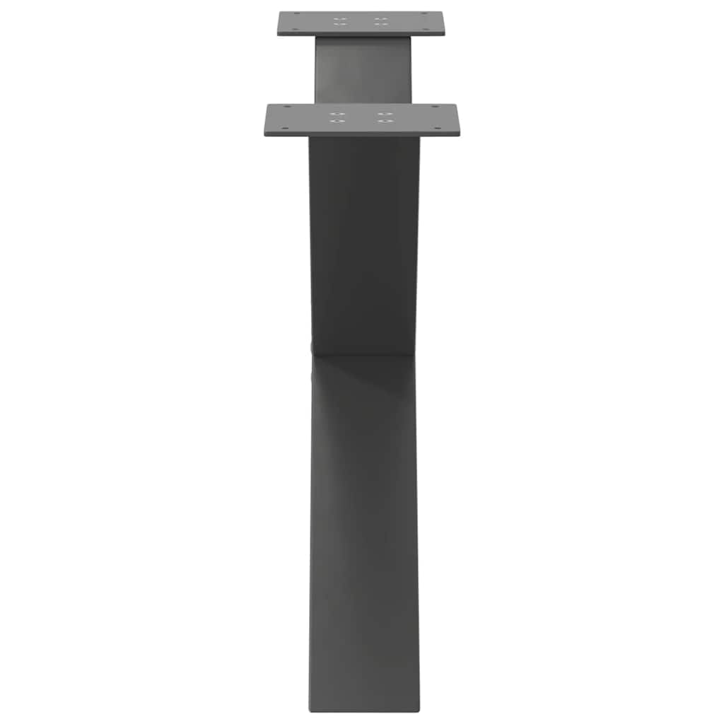 2 db antracitszürke X-alakú acél dohányzóasztal láb 70 x (42-43) cm