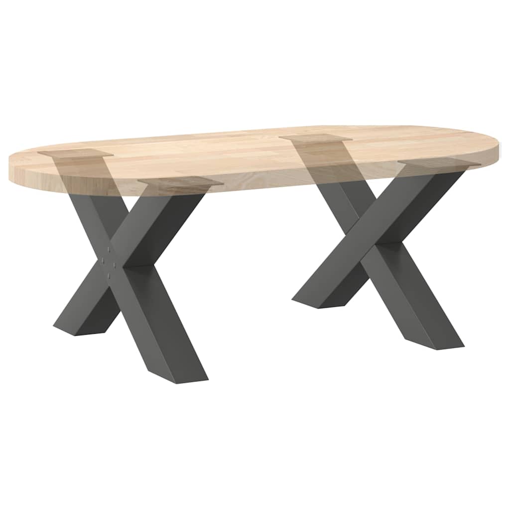 2 db antracitszürke X-alakú acél dohányzóasztal láb 70 x (42-43) cm