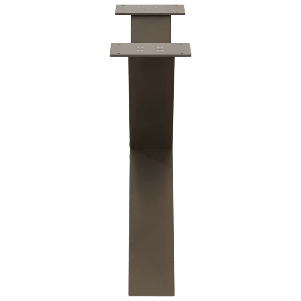 2 db X alakú natúr acél dohányzóasztal láb 70 x (42-43) cm
