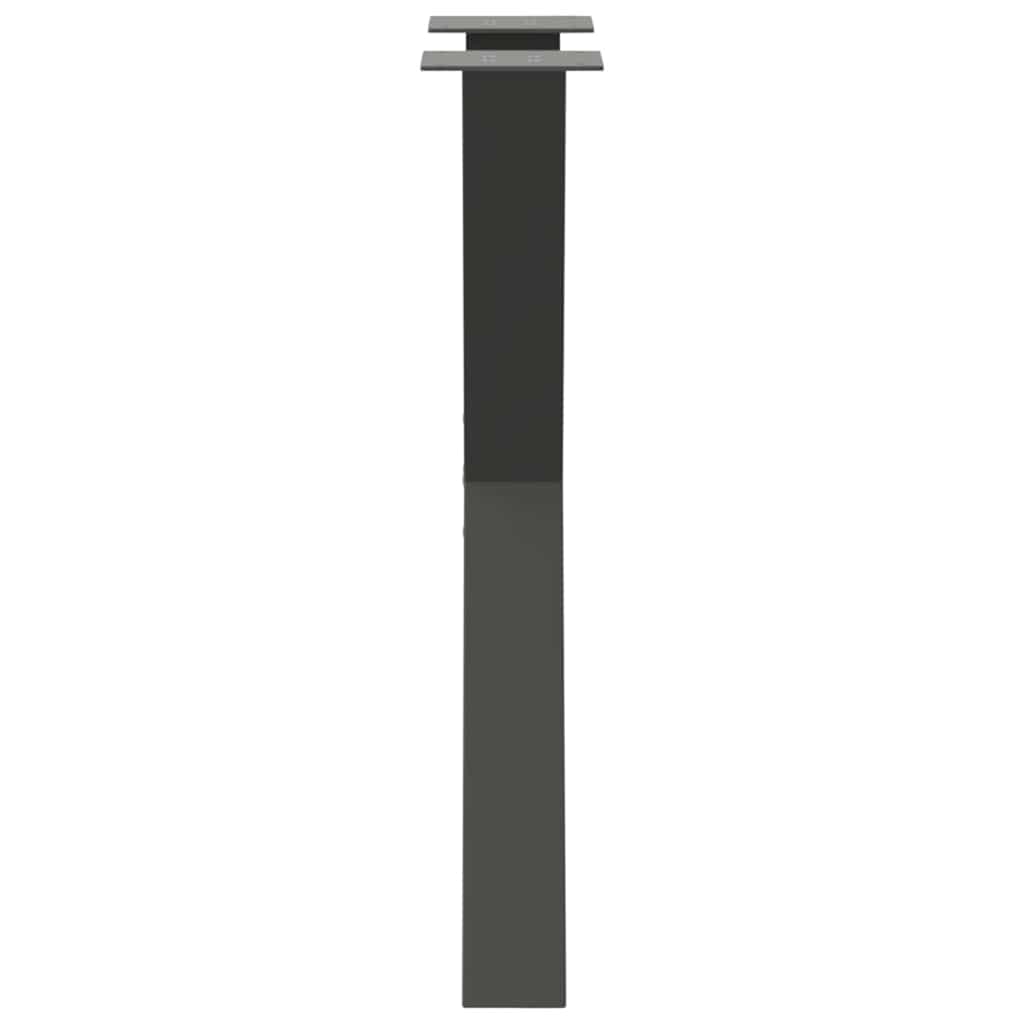 2 db antracitszürke X-alakú acél étkezőasztalláb 50x(72-73) cm