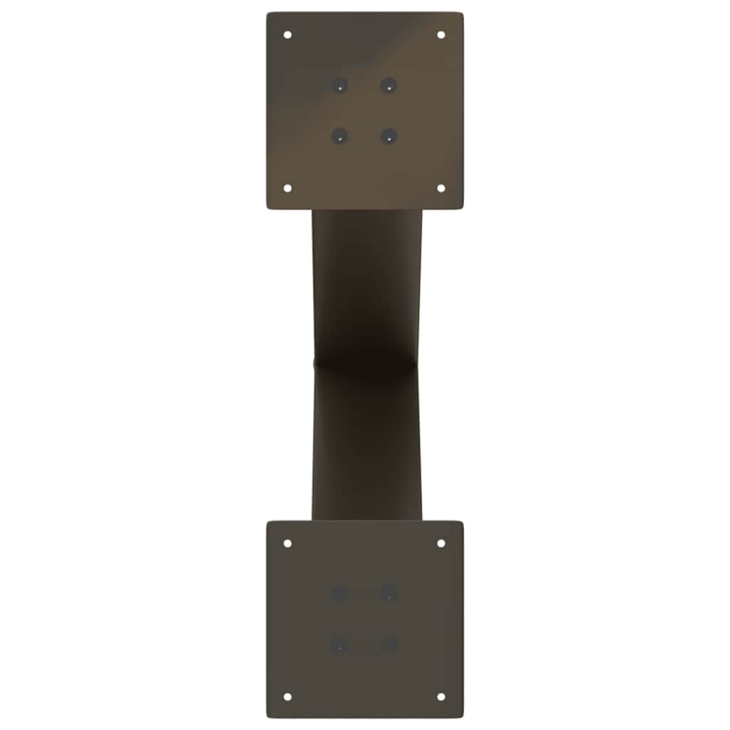 2 db X alakú étkezőasztal láb natúr acél 50x(72-73) cm