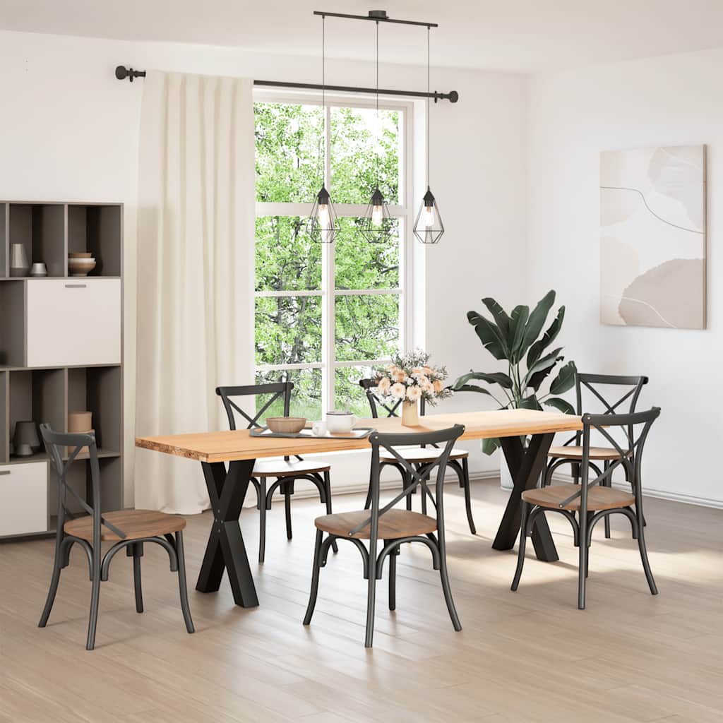 2 db X alakú étkezőasztal láb fekete acél 60 x (72-73) cm