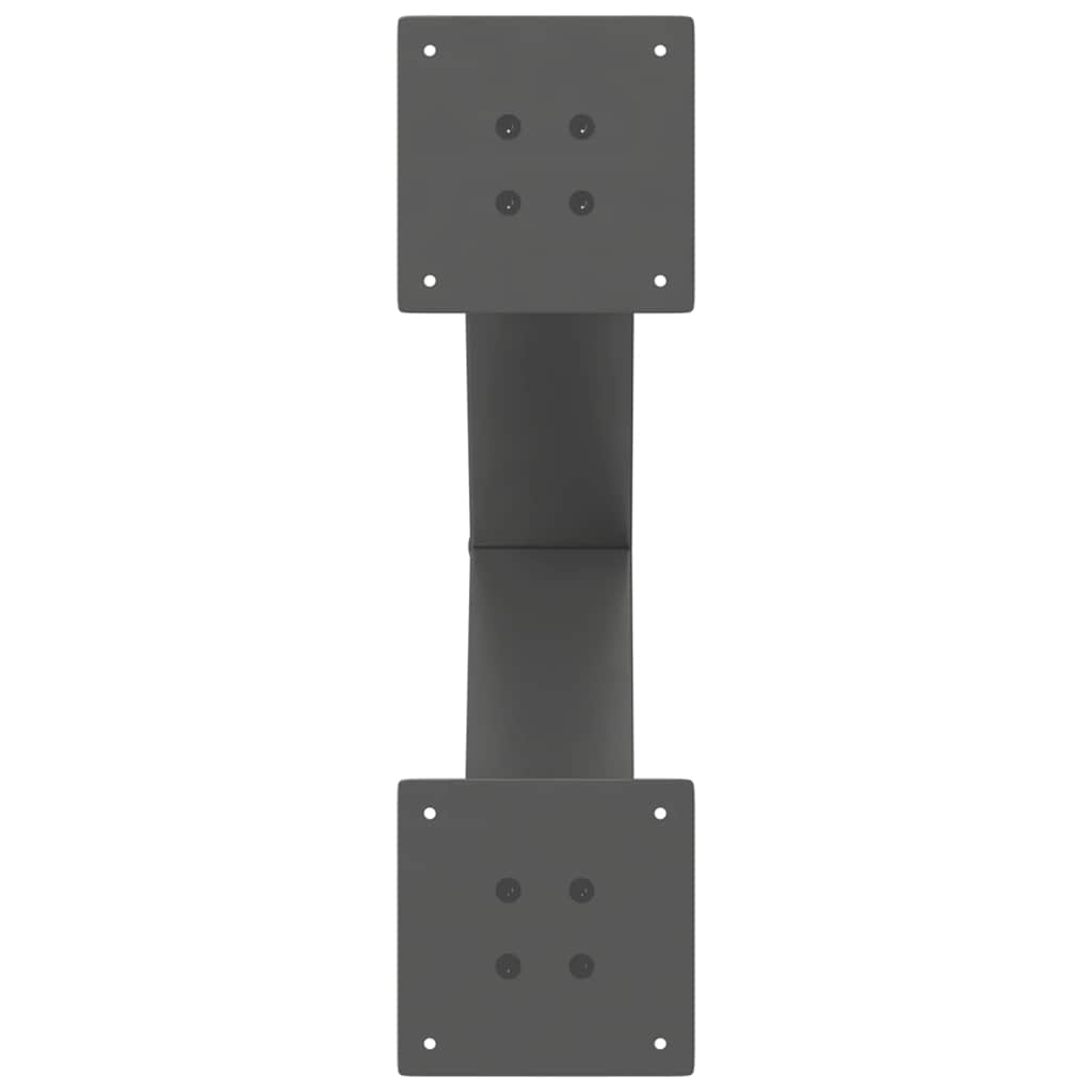 2 db antracitszürke X-alakú acél étkezőasztalláb 60x(72-73) cm