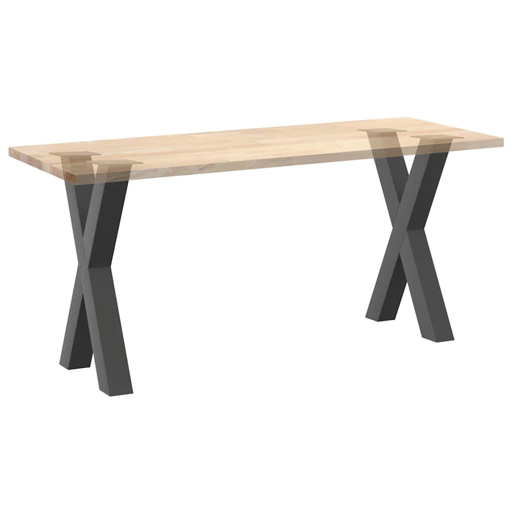 2 db antracitszürke X-alakú acél étkezőasztalláb 60x(72-73) cm