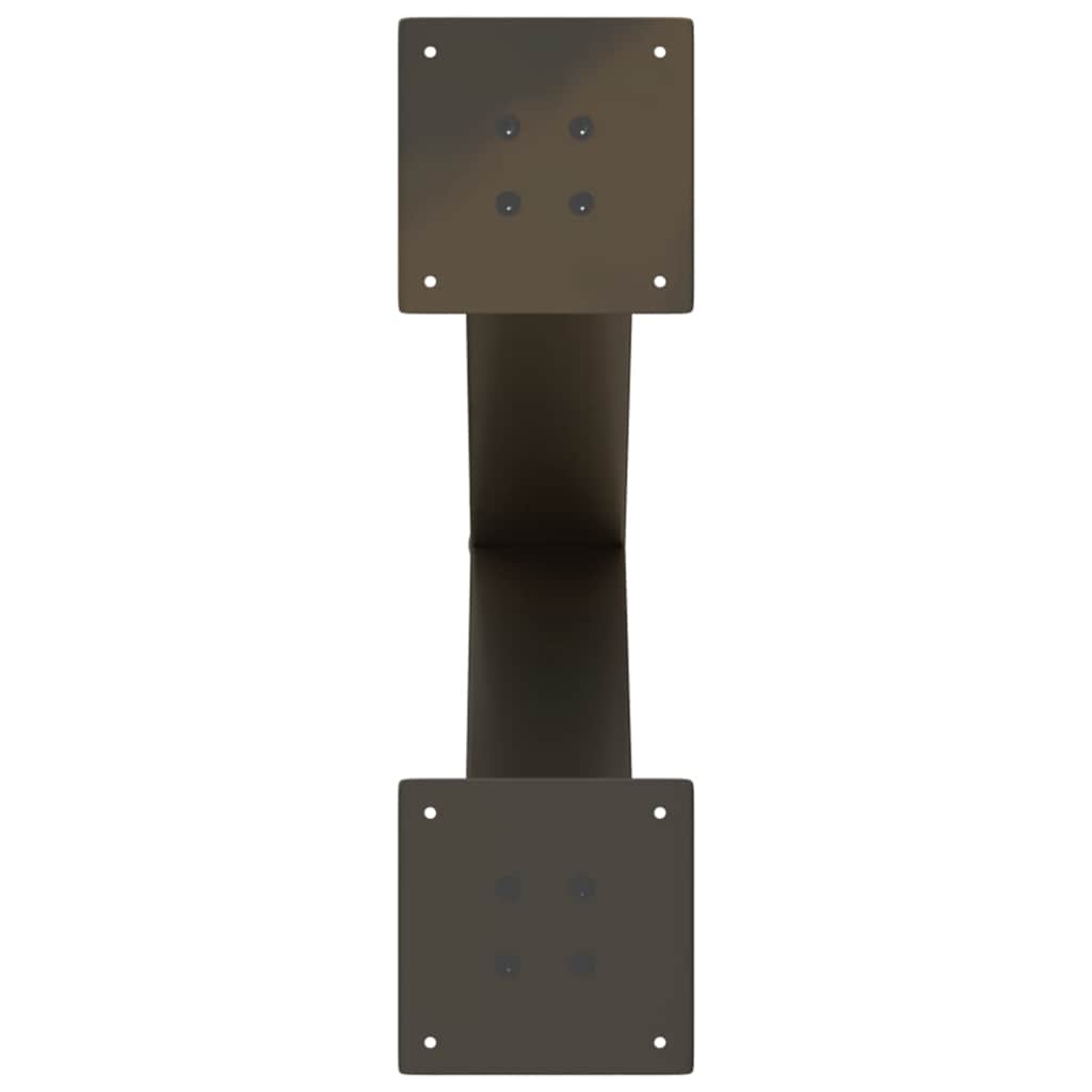 2 db X alakú étkezőasztal láb natúr acélból 60 x (72-73) cm acél