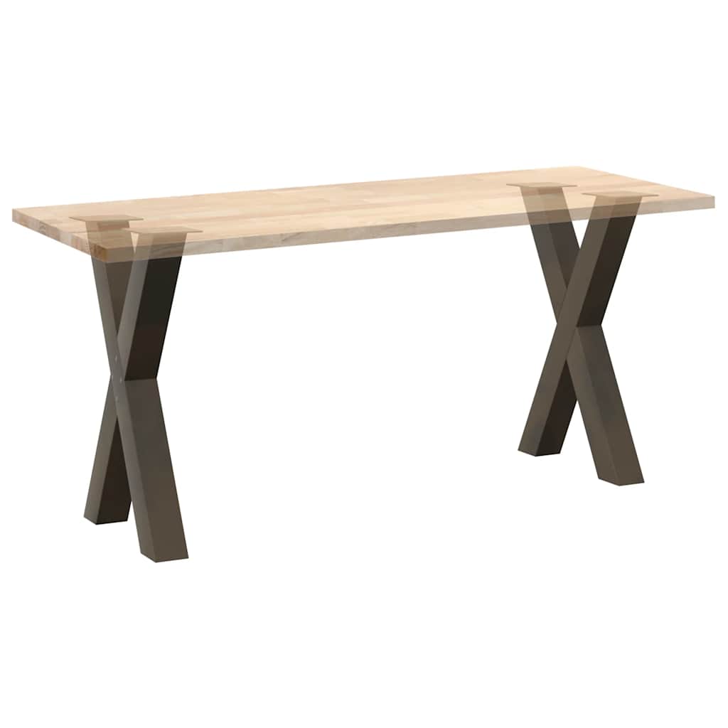 2 db X alakú étkezőasztal láb natúr acélból 60 x (72-73) cm acél