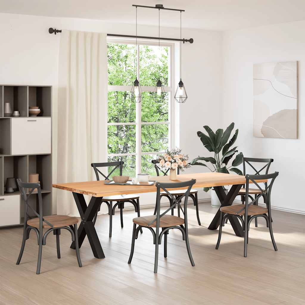 2 db X alakú étkezőasztal láb fekete, 70 x (72-73) cm acél