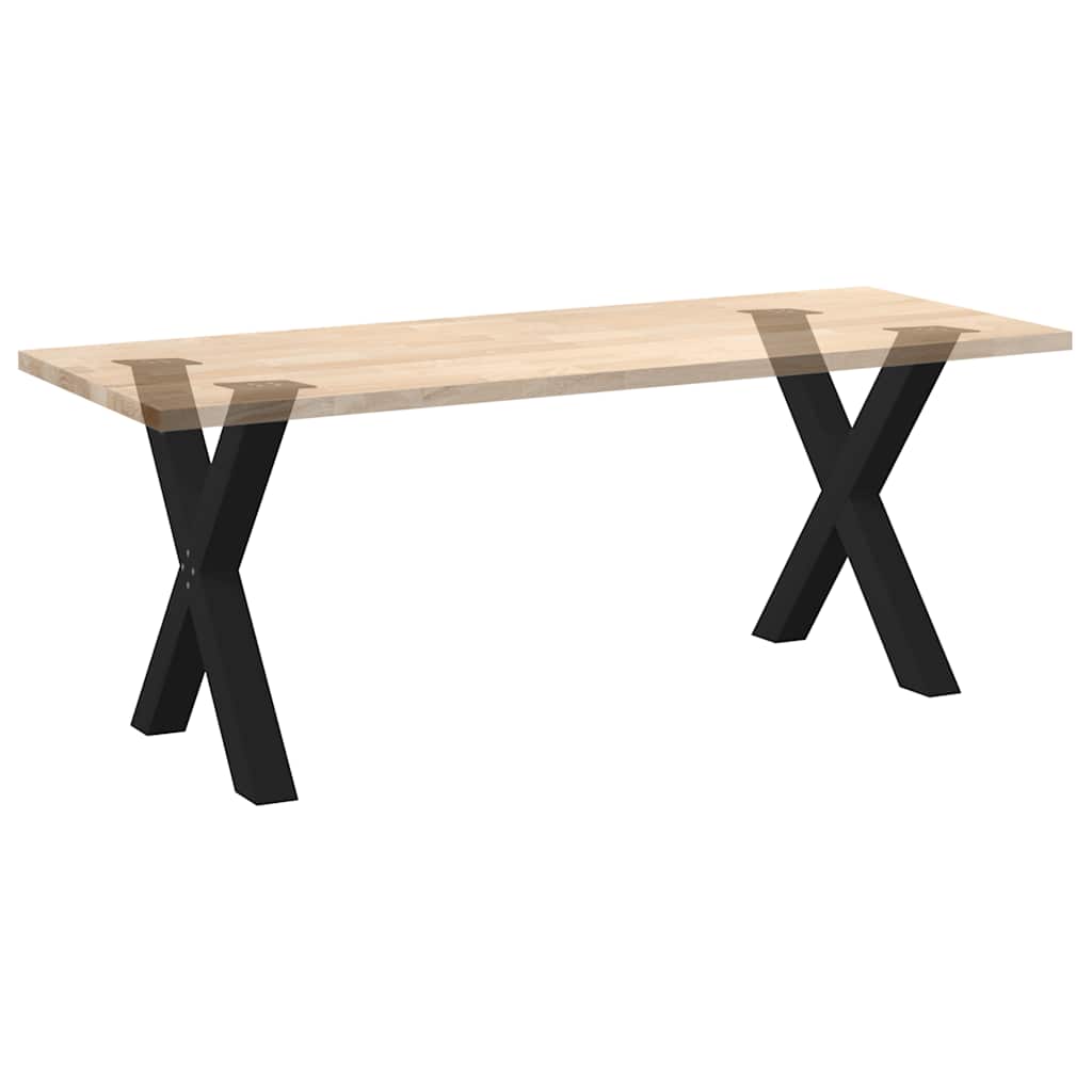 2 db X alakú étkezőasztal láb fekete, 70 x (72-73) cm acél