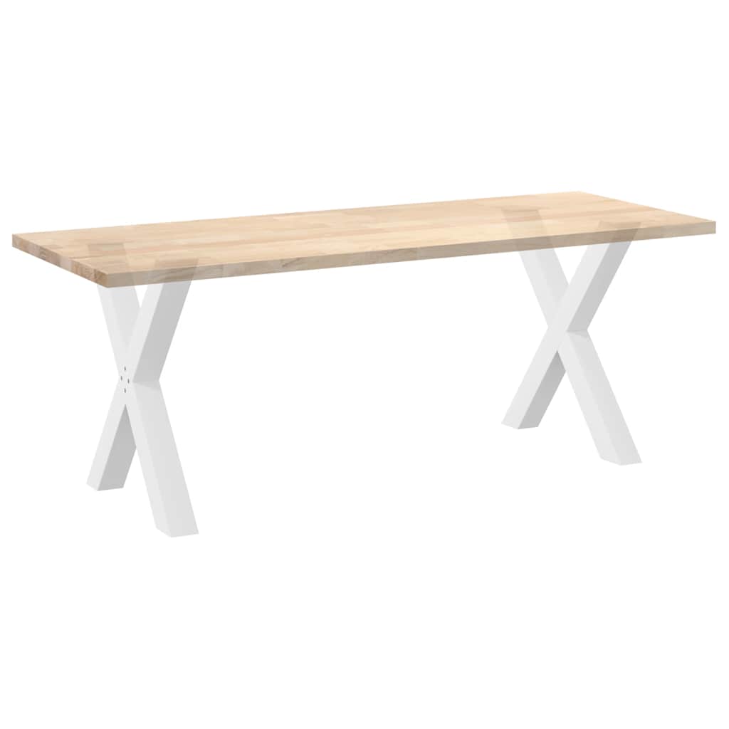 2 db X alakú étkezőasztal láb fehér 80 x (72-73) cm acél étkezőasztal láb