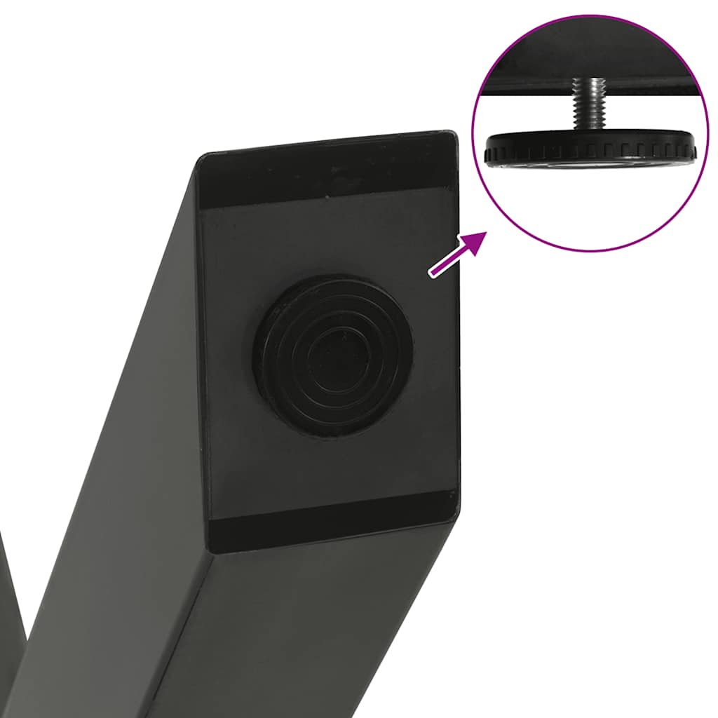 2 db antracitszürke X alakú acél étkezőasztal láb 80x(72-73) cm