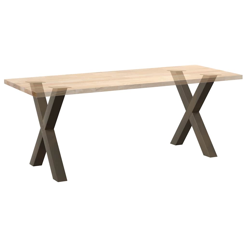 2 db X alakú étkezőasztal láb natúr acél 80x(72-73) cm acél