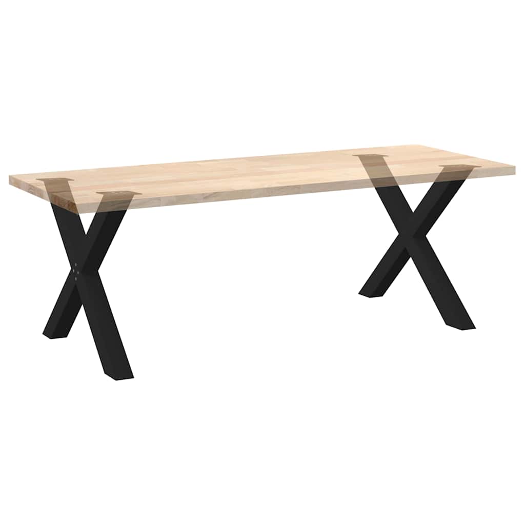 2 db X alakú étkezőasztal láb fekete, 90 x (72-73) cm acél