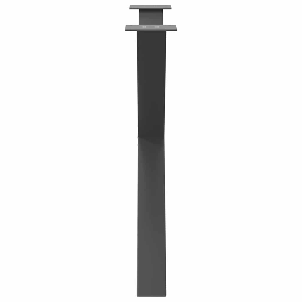 2 db antracitszürke X alakú acél étkezőasztal láb 90 x (72-73) cm