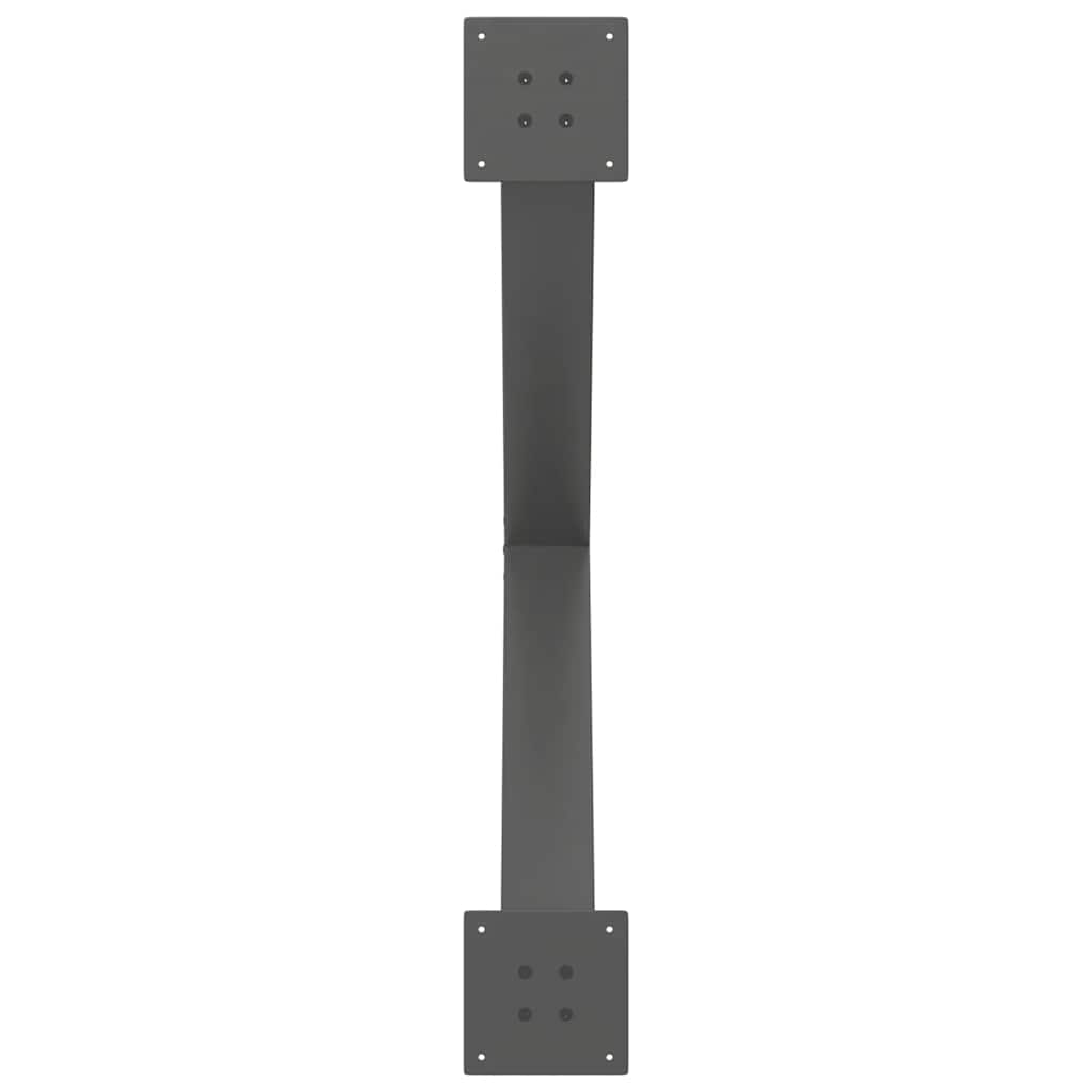2 db antracitszürke X alakú acél étkezőasztal láb 90 x (72-73) cm