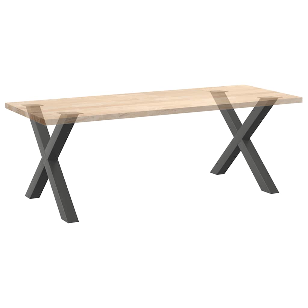 2 db antracitszürke X alakú acél étkezőasztal láb 90 x (72-73) cm