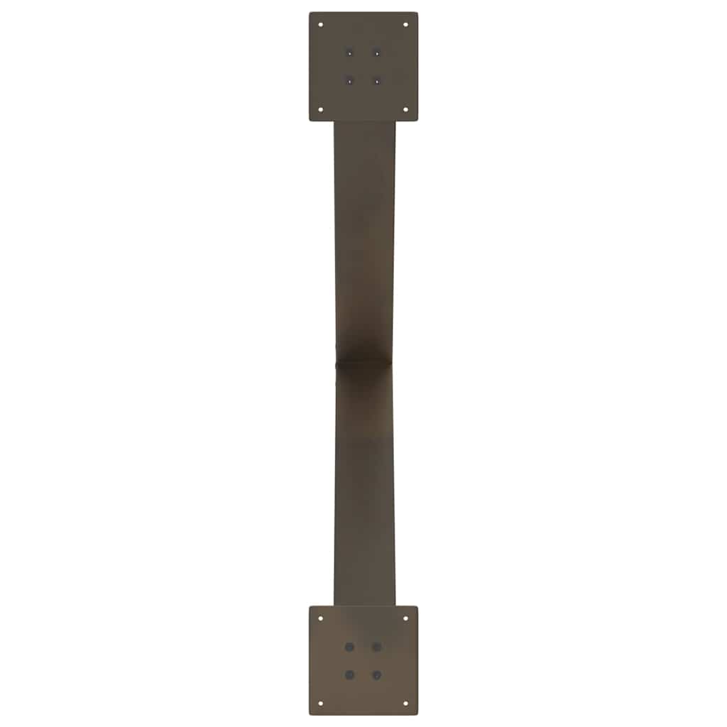 2 db X alakú étkezőasztal láb natúr acél 90 x (72-73) cm acél