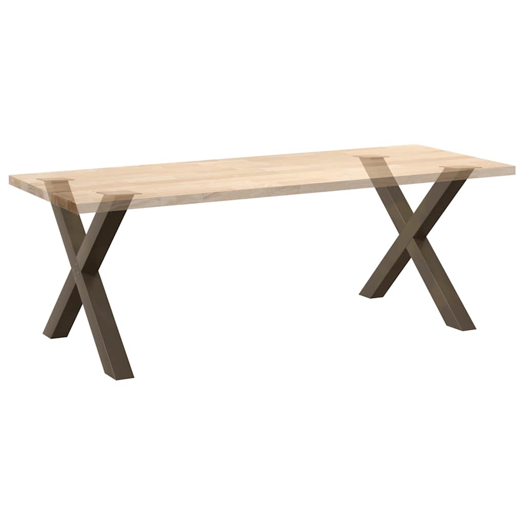 2 db X alakú étkezőasztal láb natúr acél 90 x (72-73) cm acél