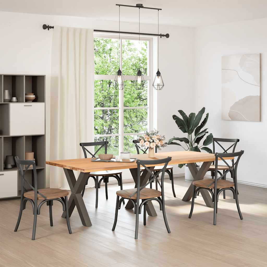 3 db X alakú étkezőasztal láb natúr acél 70x(72-73) cm