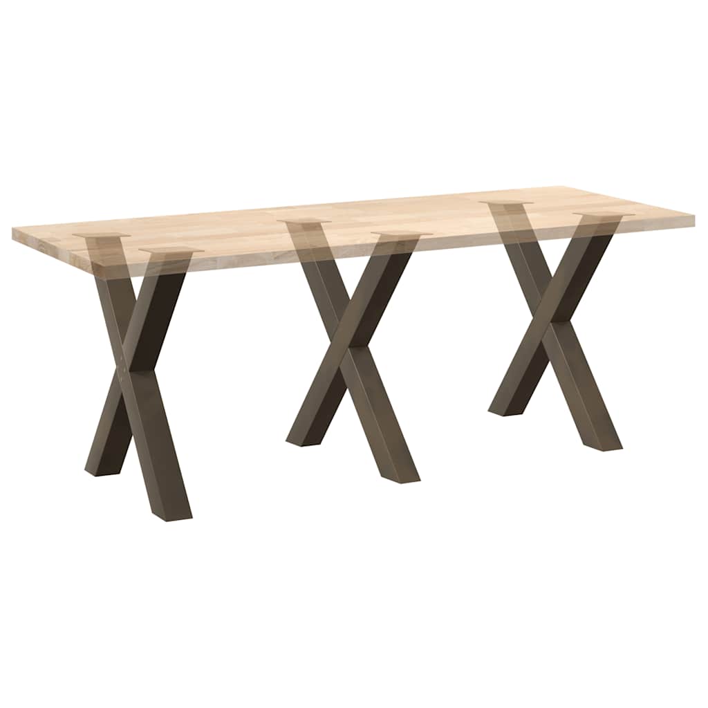 3 db X alakú étkezőasztal láb natúr acél 70x(72-73) cm