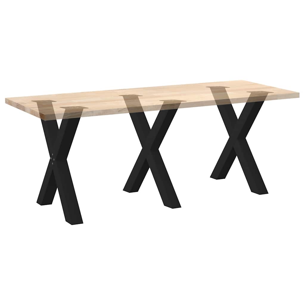 3 db X alakú étkezőasztal láb fekete 80 x (72-73) cm acél étkezőasztal láb