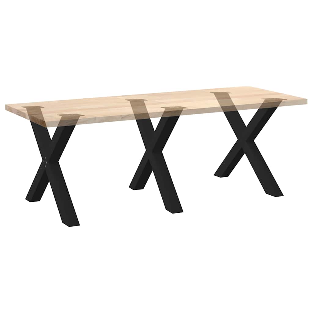 3 db X alakú étkezőasztal láb fekete 90 x (72-73) cm acél étkezőasztal láb