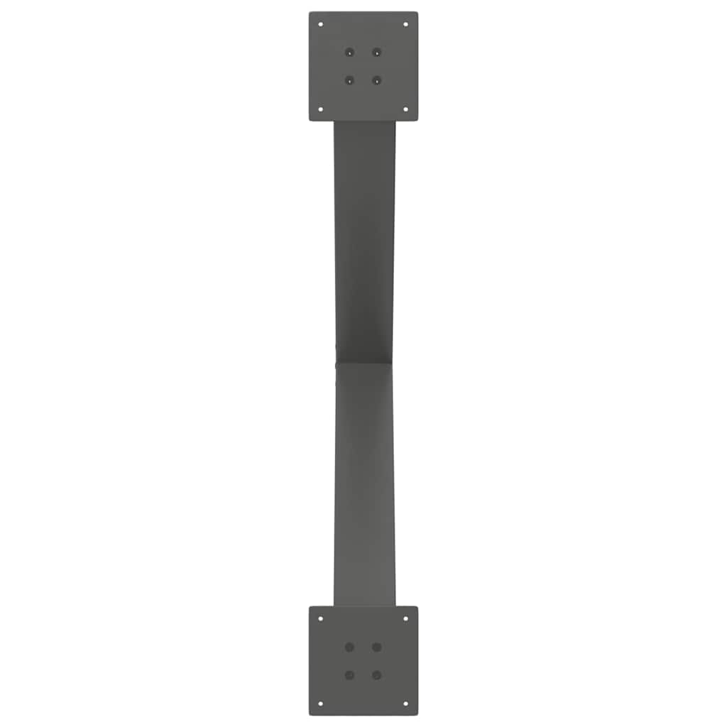 3 db antracitszürke X-alakú acél étkezőasztalláb 90 x (72-73) cm