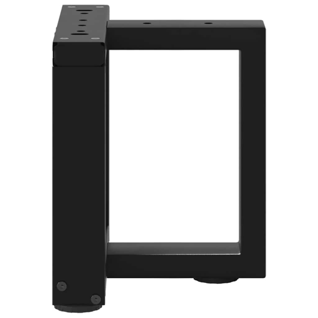 2 db fekete, T-alakú acél dohányzóasztal láb 30x25x(30-31) cm
