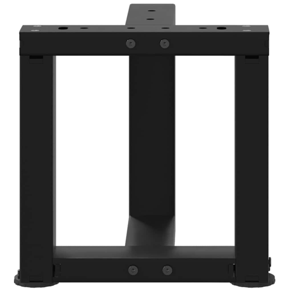 2 db fekete, T-alakú acél dohányzóasztal láb 30x25x(30-31) cm