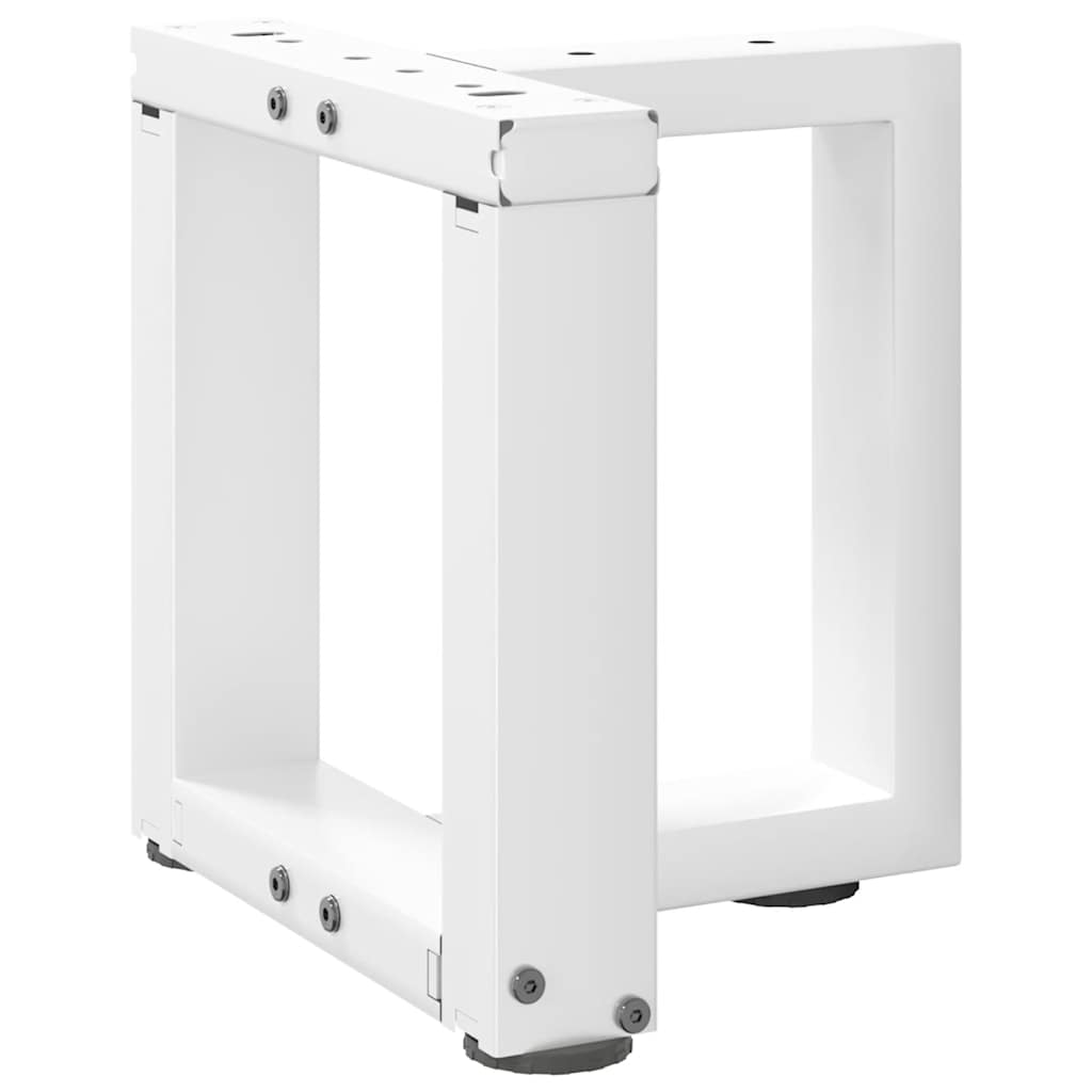 2 db fehér, T-alakú acél dohányzóasztal láb 30x25x(30-31) cm