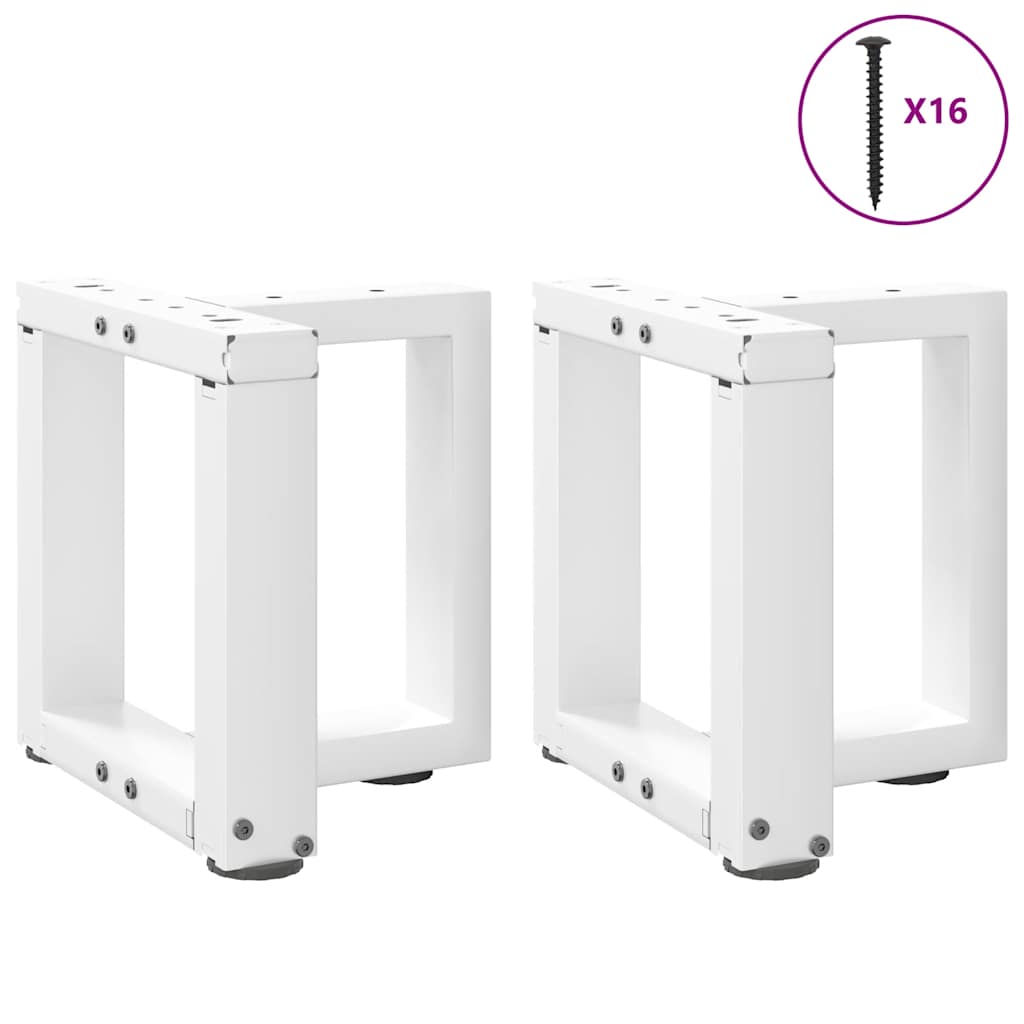 2 db fehér, T-alakú acél dohányzóasztal láb 30x25x(30-31) cm