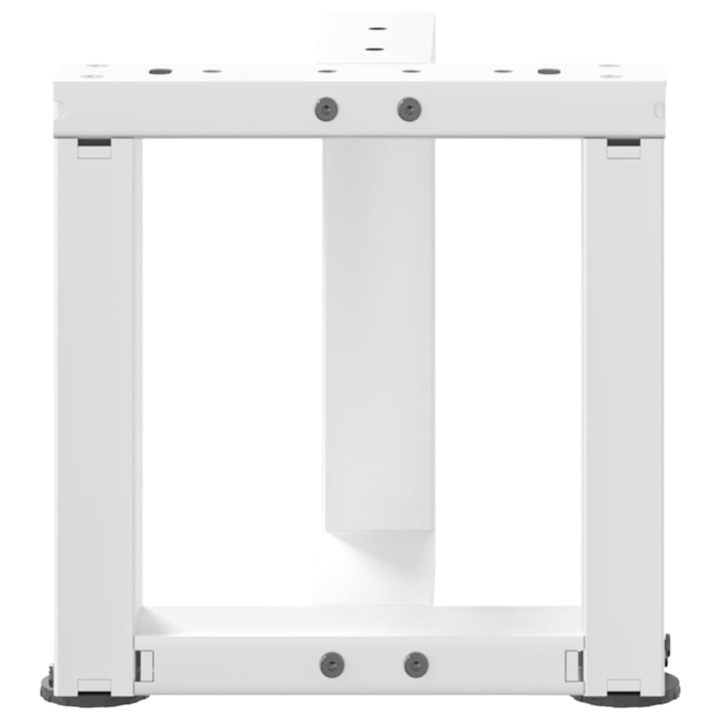 2 db fehér, T-alakú acél dohányzóasztal láb 30x25x(30-31) cm