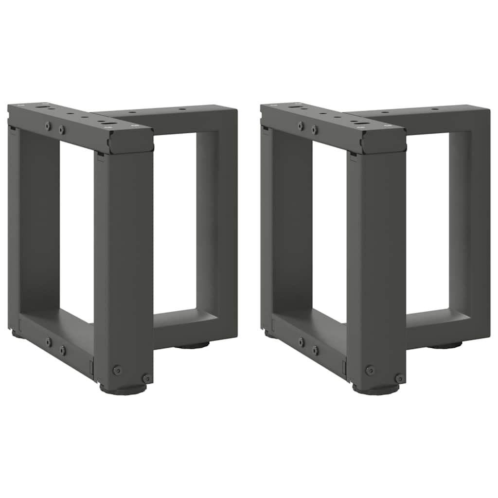 2 db antracitszürke, T-alakú acél dohányzóasztal láb 30x25x(30-31) cm
