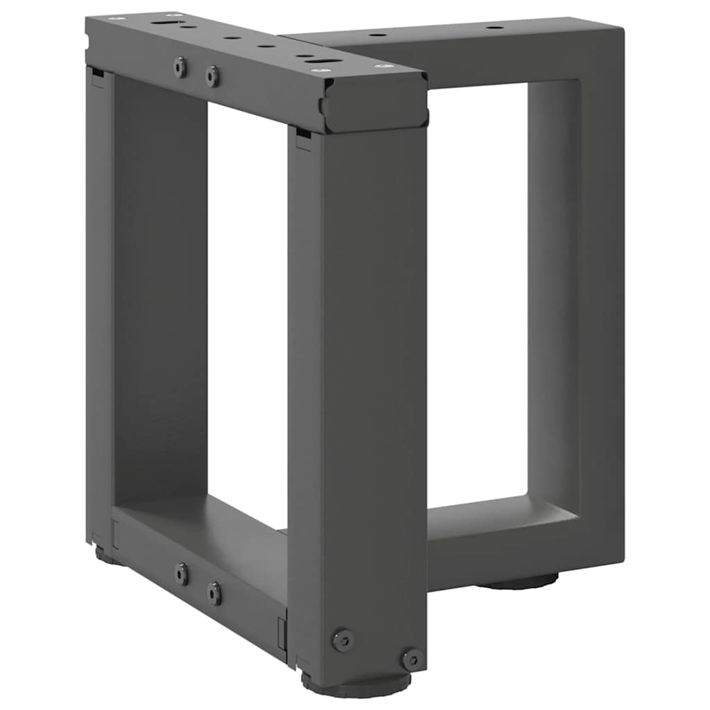 2 db antracitszürke, T-alakú acél dohányzóasztal láb 30x25x(30-31) cm