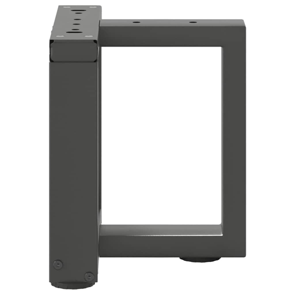 2 db antracitszürke, T-alakú acél dohányzóasztal láb 30x25x(30-31) cm