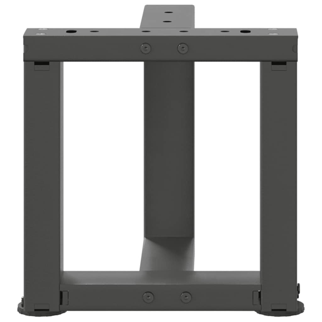 2 db antracitszürke, T-alakú acél dohányzóasztal láb 30x25x(30-31) cm
