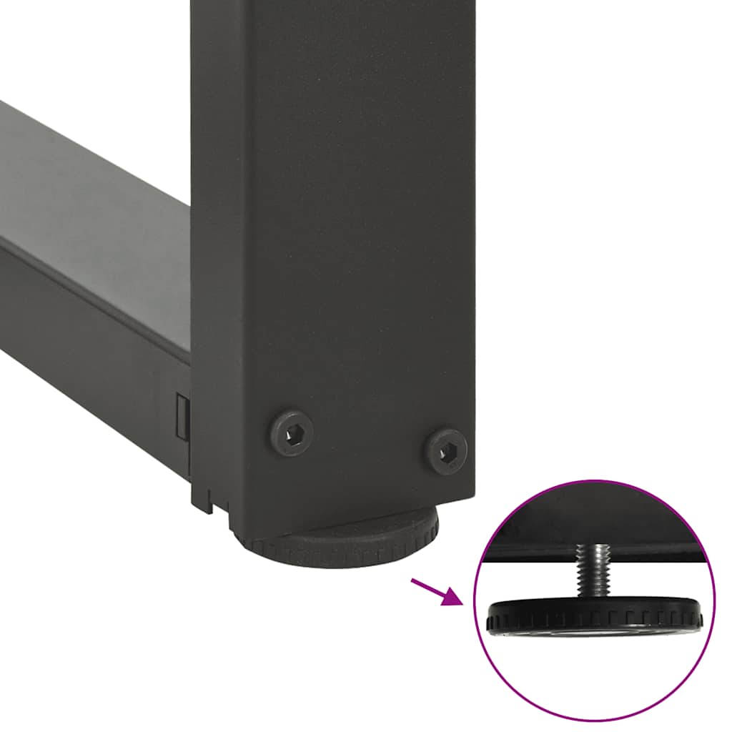 2 db antracitszürke, T-alakú acél dohányzóasztal láb 30x25x(30-31) cm
