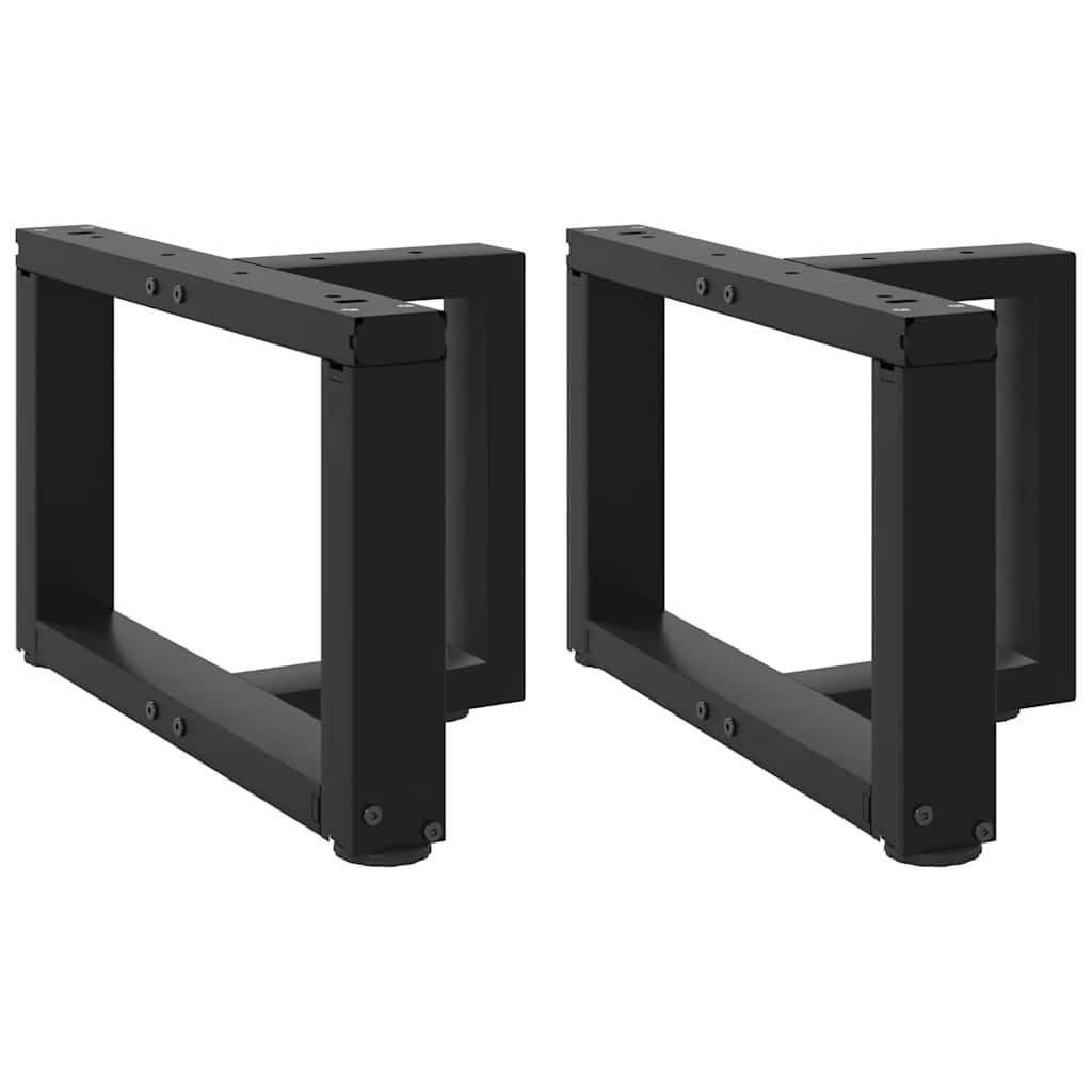 2 db fekete, T-alakú acél dohányzóasztal láb 40x25x(30-31) cm