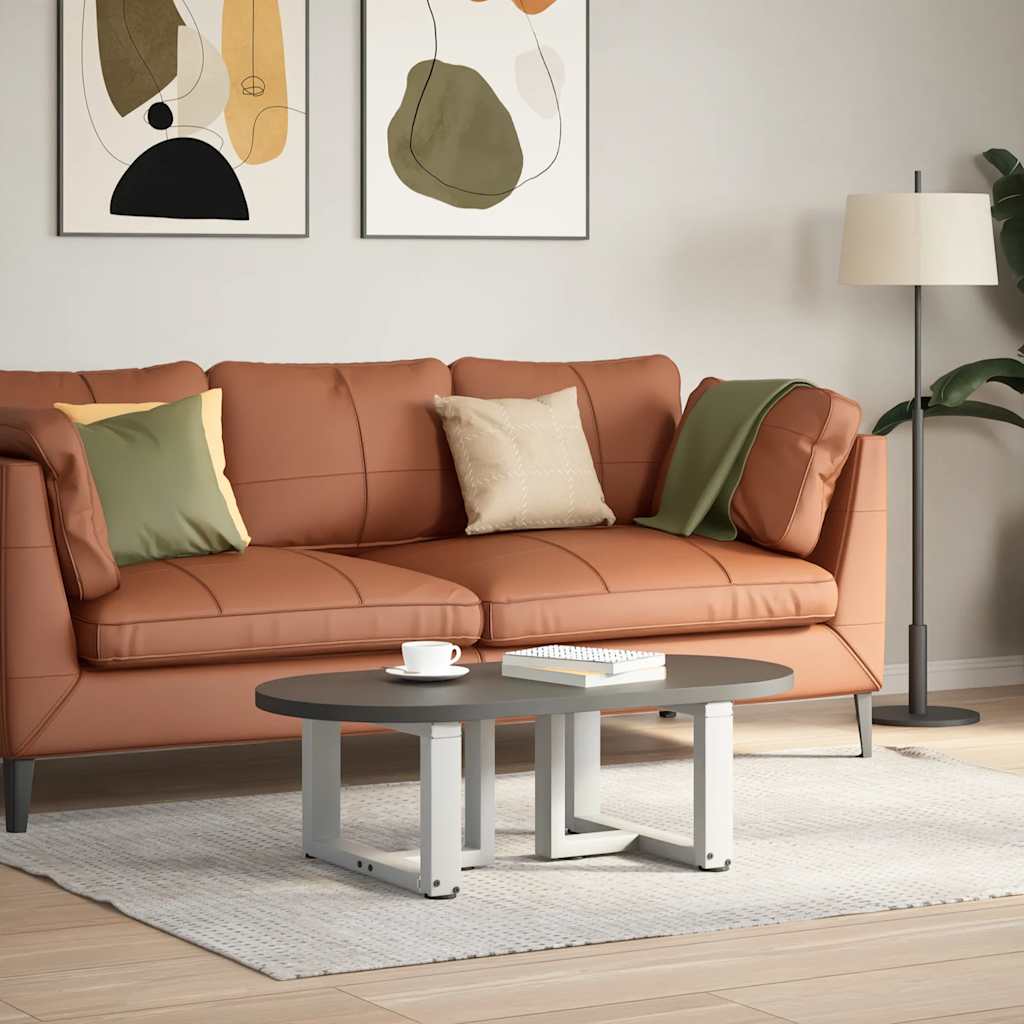2 db T-alakú dohányzóasztal láb fehér 40x25x(30-31) cm acél dohányzóasztal láb