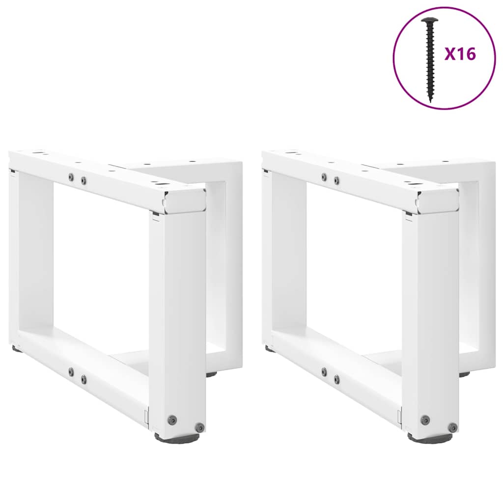 2 db T-alakú dohányzóasztal láb fehér 40x25x(30-31) cm acél dohányzóasztal láb