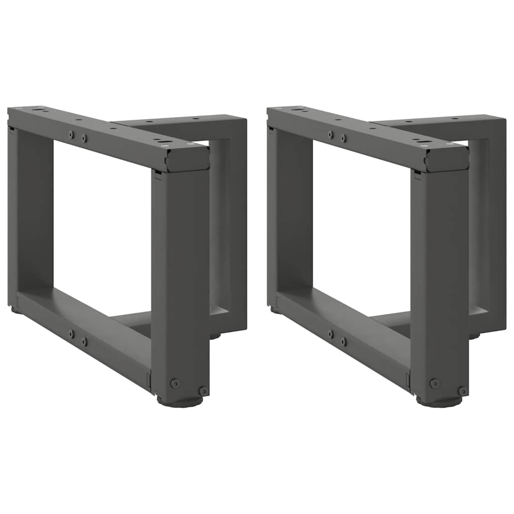 2 db antracitszürke, T-alakú acél dohányzóasztal láb 40x25x(30-31) cm