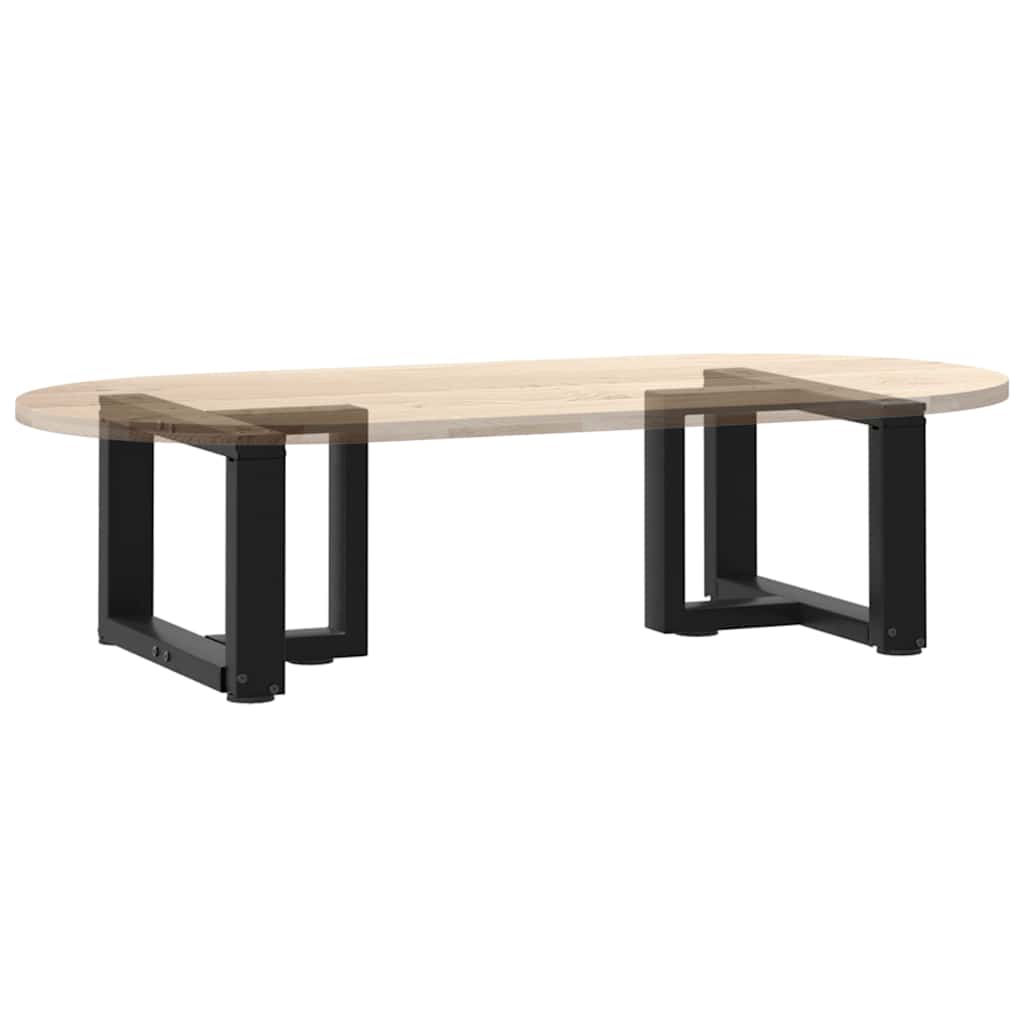 2 db fekete, T-alakú acél dohányzóasztal láb 50x25x(30-31) cm